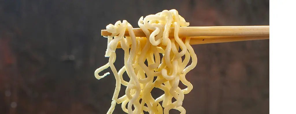Noodles on chopsticks